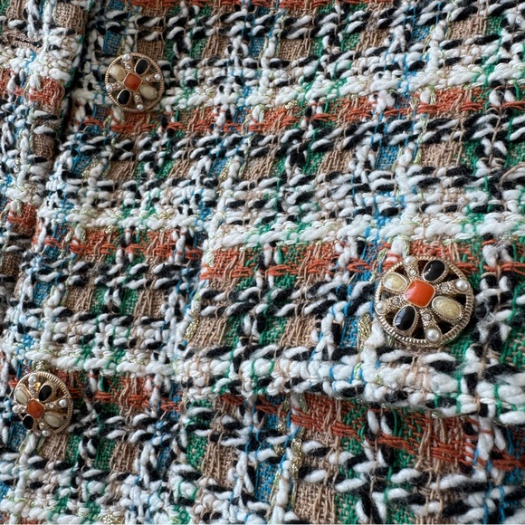 Mango Tweed Jacket with Jewel Button - Picture 7 of 12